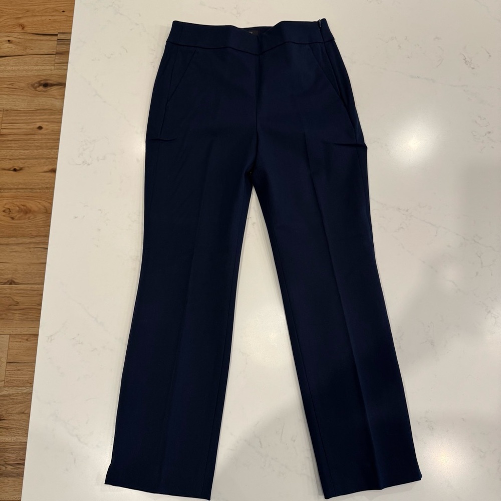 NWT : J. Crew Remi Pant : High Waist Ankle : Cotton Blend : Navy : 4